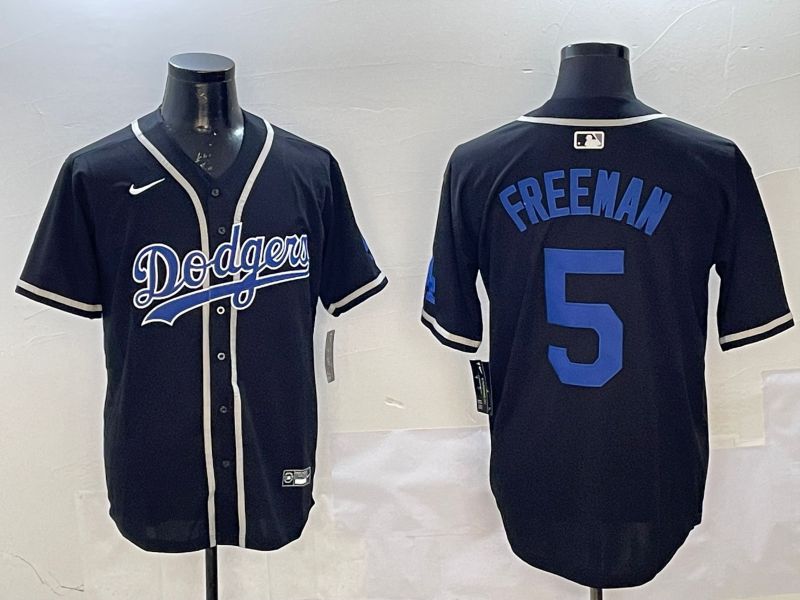 Men Los Angeles Dodgers 5 Freeman Black Fashion Game 2025 Nike MLB Jersey style 3